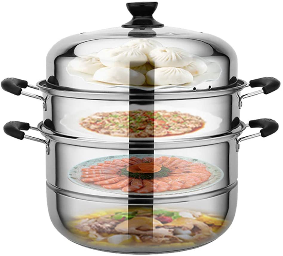 対応熱源:IH対応 ス 樹脂加工 ガラス鍋蓋付 蒸し鍋 蒸鍋 蒸し器 各種熱源対応 【3層底】蒸し器