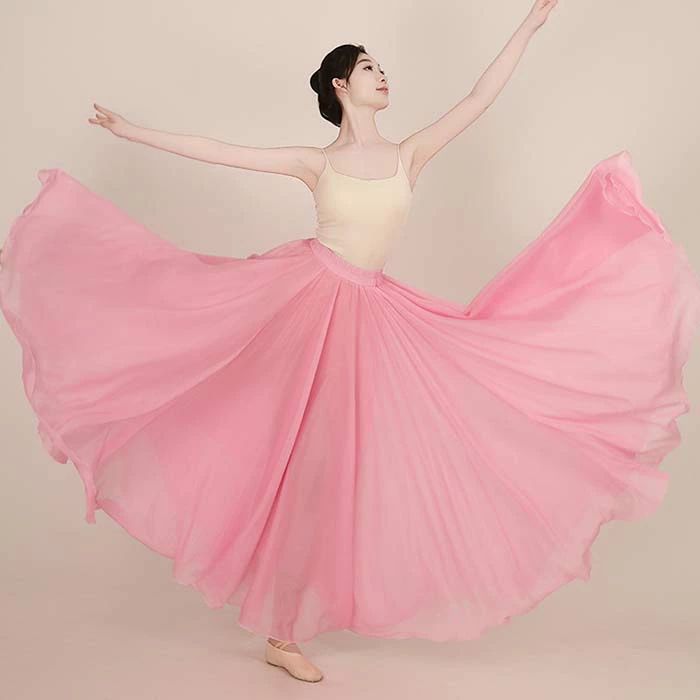 ダンススカート ロング丈 大きい裾 広がるスカート レディース 大人 古典舞踊フラメンコ ベリーダンス フラダンス モダンダンス 社交ダンス スカート 練習着 レッスン着 マキシ丈 ロングスカート 飄逸 エレガント レディース ダンス 発表会 演出衣装 ステージ衣装 団体服