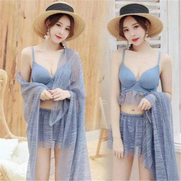 絶賛の衣装 通勤する水着レディーススプリットビキニスカート3点セット鋼托がある ギャザーシフォン