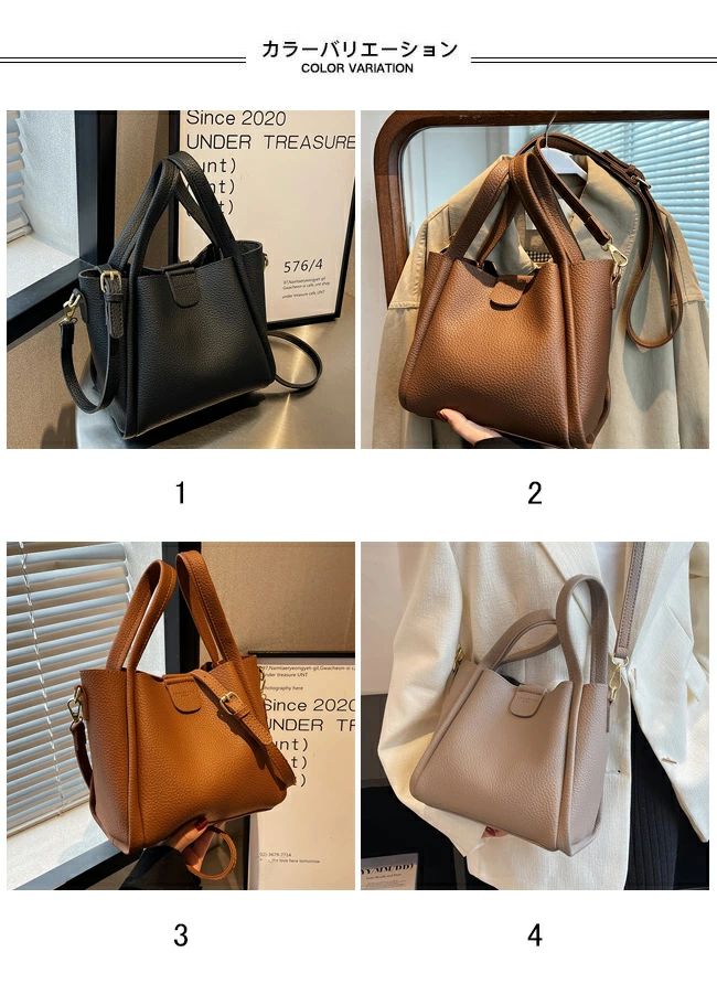 【送料無料】ショルダーバッグ レディース ハンドバッグ 無地 2WAY 大容量 軽量 肩掛け 斜めがけ 小物収納 ストラップ付き スナップボタン付き ファスナー付き シンプル 普段使い 通学 通勤 出掛け 女性用 鞄 カバン PUレザー トートバッグ 2