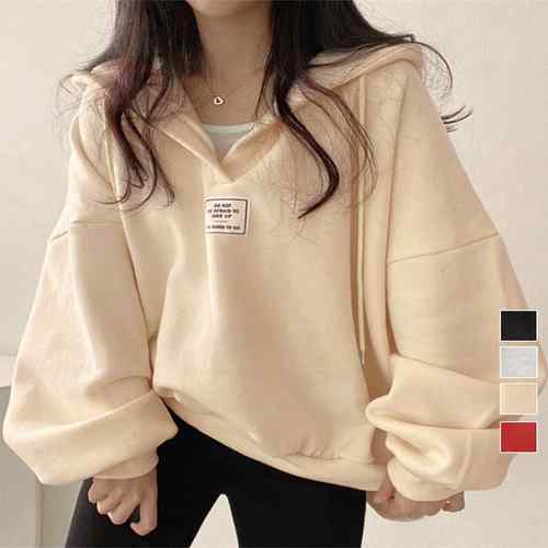 レディース ゆったり BF風フーディー ボリューム袖 トレーナー ビッグシルエット スウェット カジュアル ロゴトップス 無地BIGパーカー 体型カバートップス フードスウェット秋