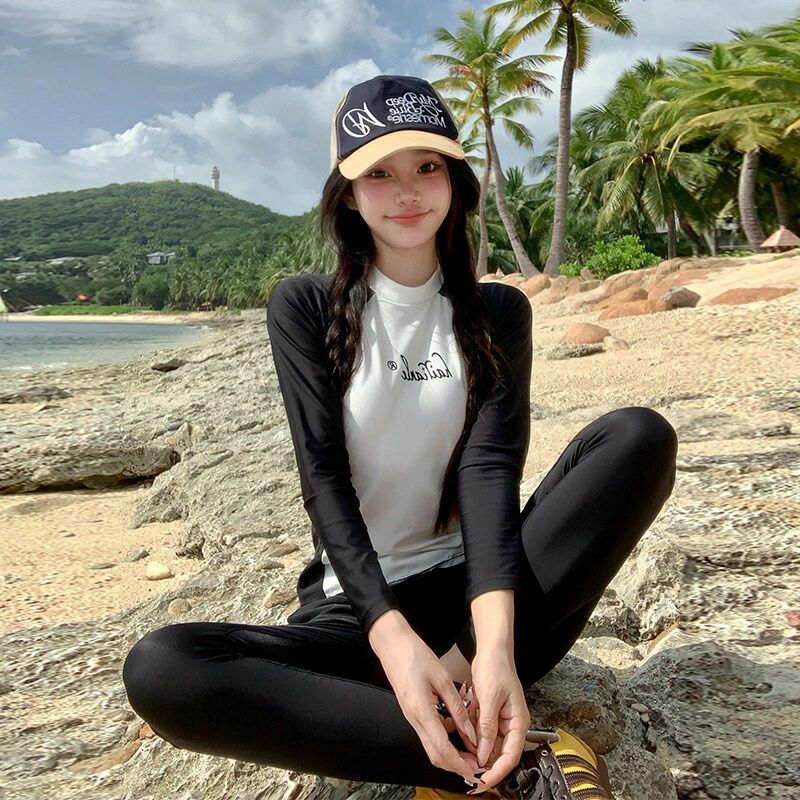 水着 レディース セパレート 長袖 ショートパンツ付き レギンス 日焼け対策 露出控えめ 婦人 オトナ女子 海水浴 プール ビーチ マリンスポーツ スパ水着 スポーツ水着 ダイビング サーフィン クラゲ対策 スポーツウェア風 スリムフィット