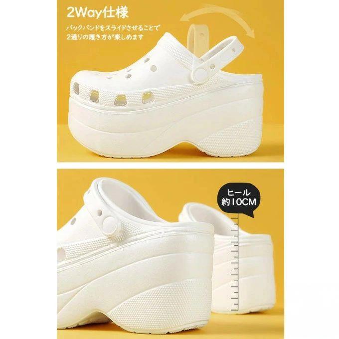 厚底 サンダル クロッグサンダル レディース サボサンダル EVAサンダル 水陸両用 2way履き 滑り止め 軽量 グミ足感 美脚 ヒール10センチ バックバンド付き 防水 通気性 おしゃれ カジュアル 海 リゾート プール キャンプ アウトドア スリッパ