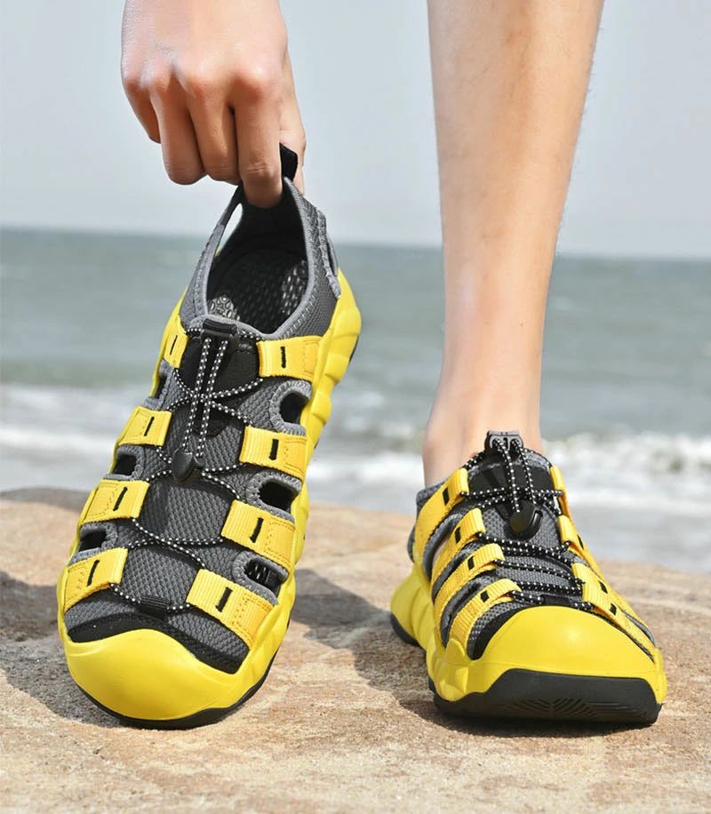 【男女兼用】軽量 滑り止め メンズ/レディースサンダル 夏用 ウォーターシューズ アウトドア 川遊び 防護トゥ 柔らかソール 3