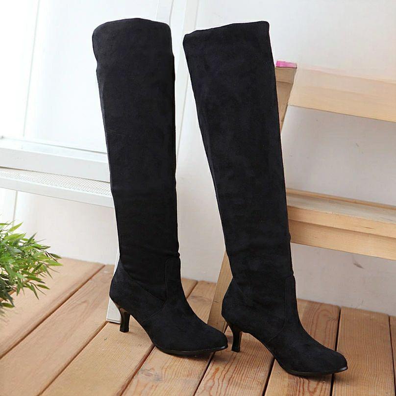 ニーハイブーツ ロング丈 レディース ロングブーツ レディース 大きいサイズ ピンヒール 黒 ブラウン グレー ヌバック ハイヒール 厚底 スムース ブーツ 歩きやすい 履きやすい 痛くない ストレッチ 美脚 コスプレ靴 厚底 holosbird-goods1