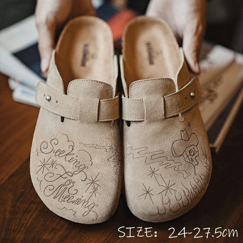 24cm -27.5cm サボサンダル メンズ サンダル 大きいサイズ 靴 カーキ おしゃれ 柔らかい カジュアルサンダル スリッパ オフィス履き 春 夏 シューズ おしゃれ 軽い 軽量 歩きやすい ぺたんこ ビジネス