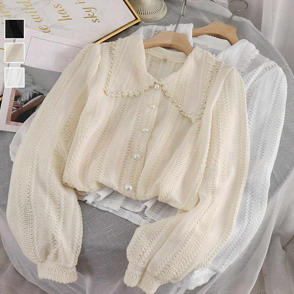 ビックカラーブラウス きれいめ春トップス オルチャン 無地ブラウス美しい ブラウス ビック襟 お洒落