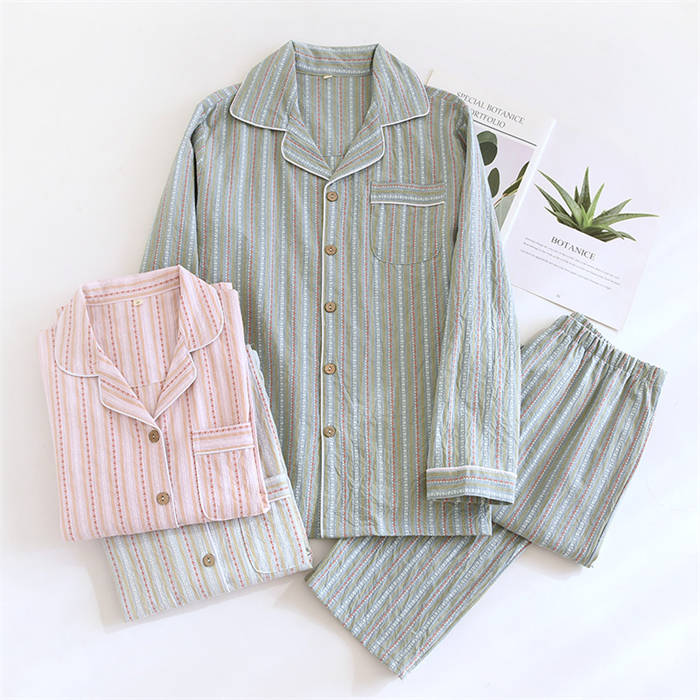 100%綿 パジャマ レディース メンズ 上下...の紹介画像2