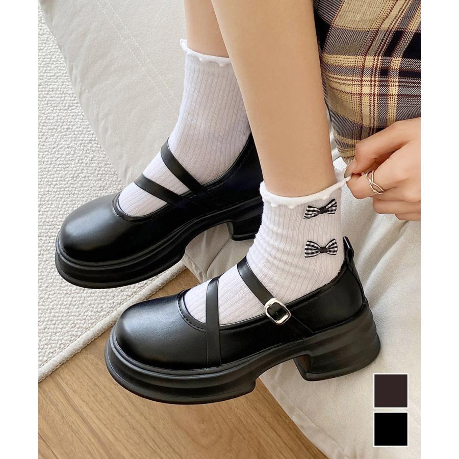厚底ローファー レディース 美脚 走れるパンプス 学院風シューズ 韓国ファッション