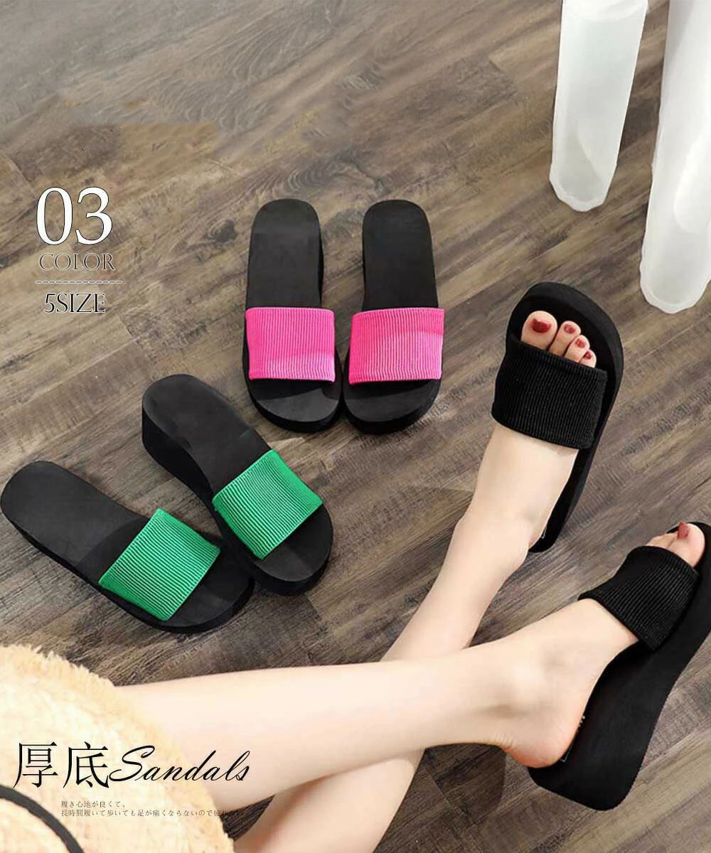 美脚サンダル 厚底サンダル レディース 美脚サンダル 厚底サンダル レディース 歩きやすい ビーチサンダル ヒールサンダル 80HENGDE-001