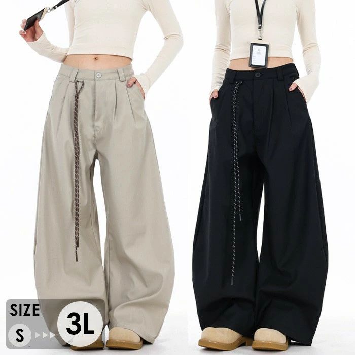 バレルパンツ レディース ワイドパンツ 黒 コットン風 春夏 カジュアル ゆったり ハイウエスト 韓国風 おしゃれ 体型カバー バレルレッグパンツ ファッション nq005n1n1m4