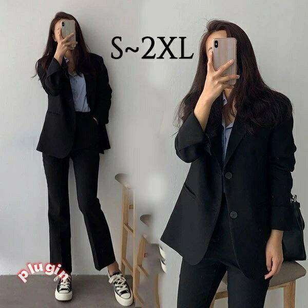【送料無料】スーツ レディース パンツスーツ セットアップ カジュアル 黒 2点セット 卒業式スーツ ビジネススーツ ブラック 黒 成人式 春秋冬 卒業式 入学式 面接 就活 入園式 卒園式 ママ 母 母親 親 七五三 通勤 OL 女性 仕事 ジャケット S M L XL 2XL dg107x1x1t2