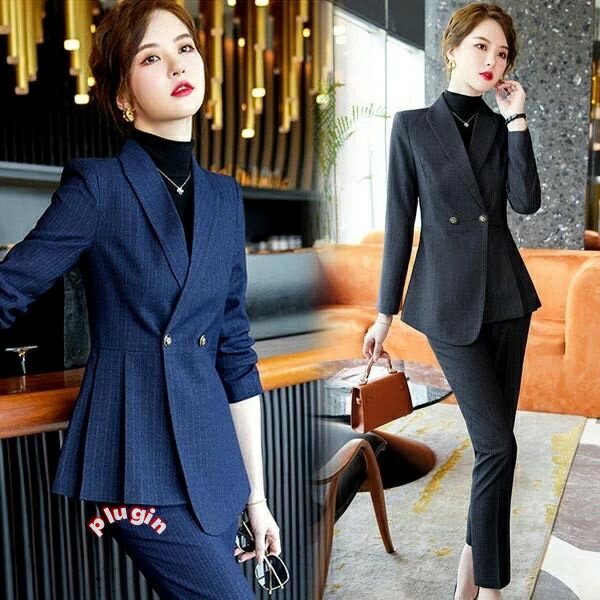 パンツスーツ ストライプスーツ レディース ママスーツ 大きいサイズ 通勤 事務服 就活 就職活動 面接 仕事着 フォーマル 上下セット 長袖 オフィス ビジネス 事務服 制服 おしゃれ ネイビー 黒 大きいサイズ S M L 2L 3L 4L 5L 6L dp129t2t2t2