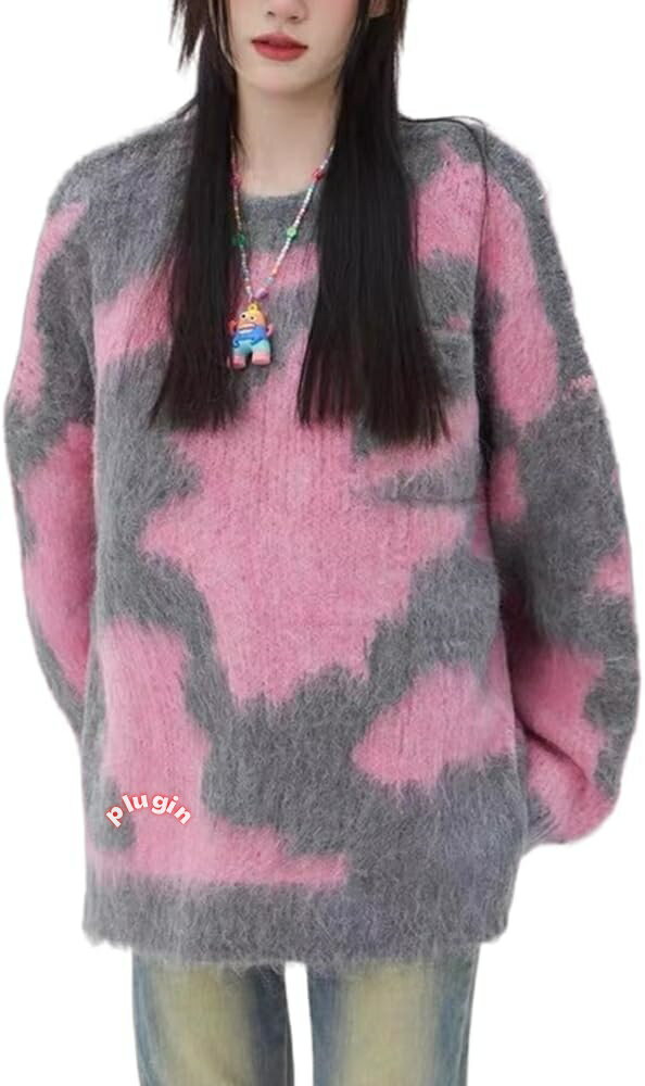 ニット 長袖 ゆったり クルーネック レディース 着痩せ セーター