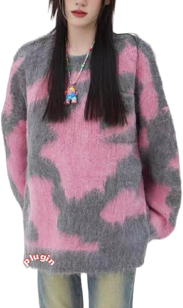 ニット 長袖 ゆったり クルーネック レディース 着痩せ セーター