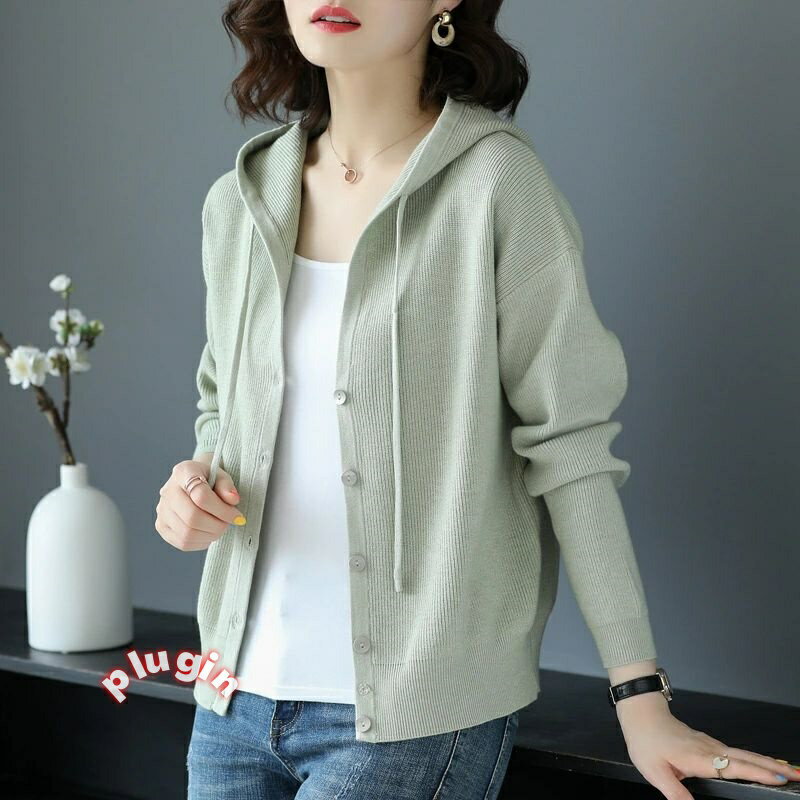 きれいめ レディース パーカー カーディガン フード付き ニット