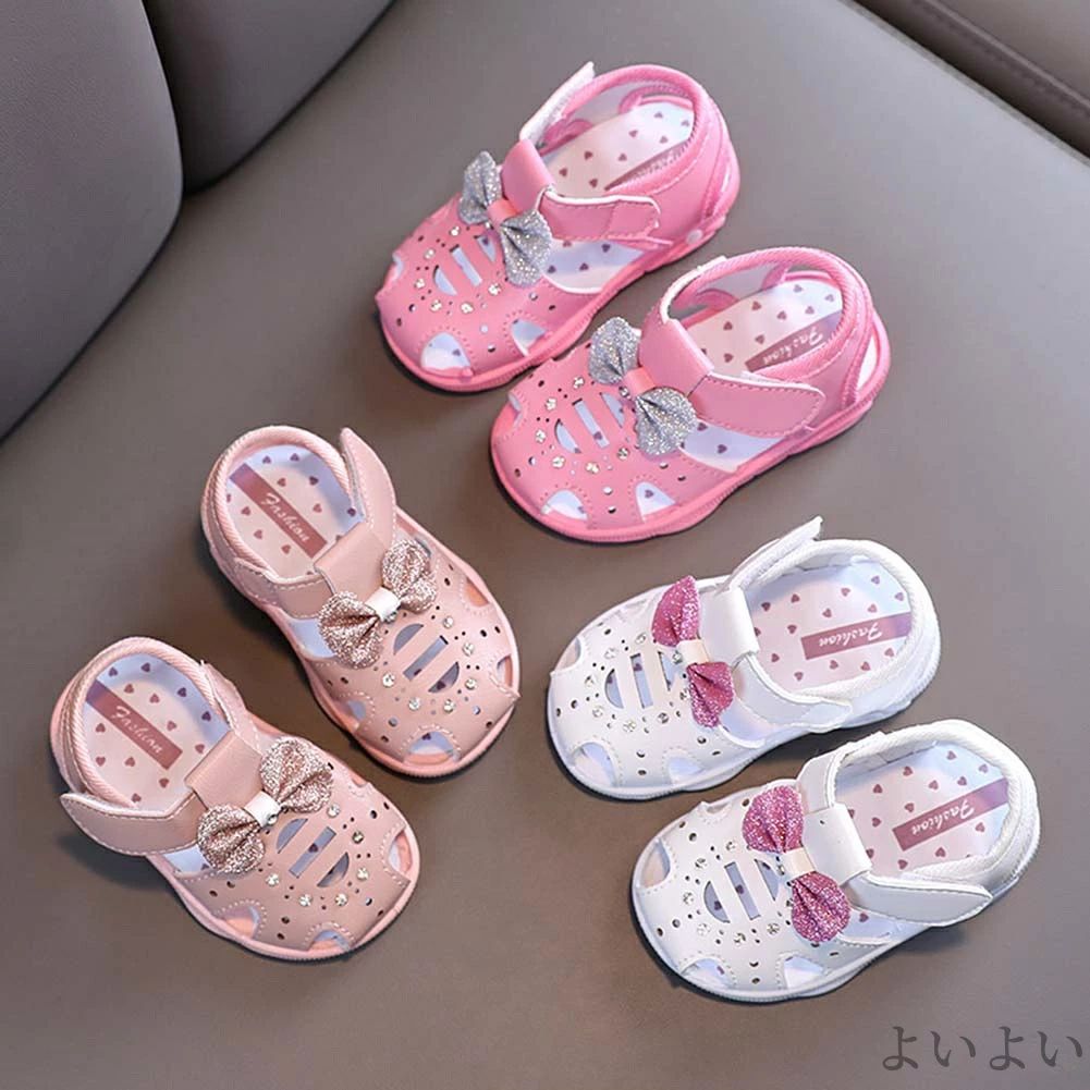 【送料無料】キッズ 新生児 赤ちゃん 靴 ベビー 音が鳴る ファーストシューズ 笛付き ベビーサンダル 女の子 ベビーシューズ