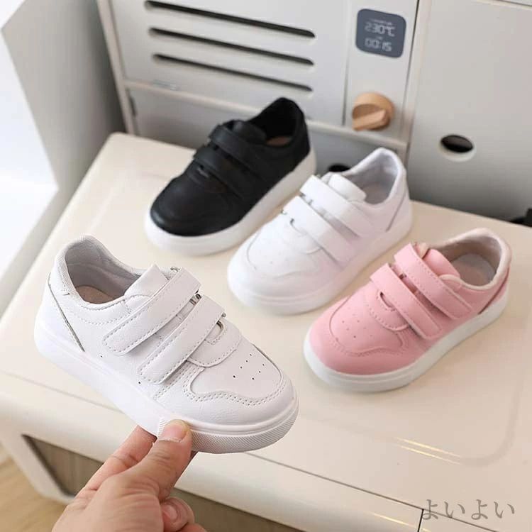 【送料無料】かわいい スニーカー 軽量 ジュニア マジックテープ 男の子 子供 ブラック 小学生 かわいい おしゃれ 女の子 子供靴 軽い 2