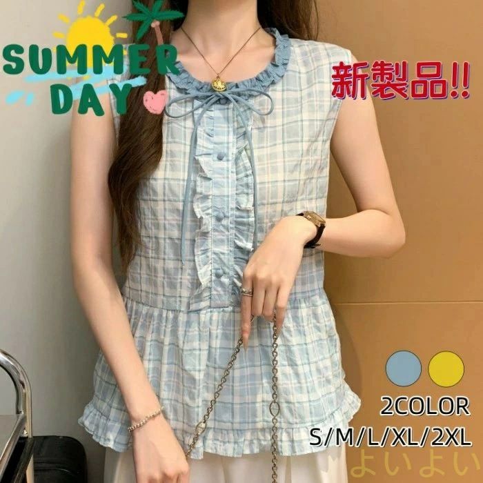 【送料無料】チュニック レディース 袖なし トップス シャツ ブラウス ベスト 森ガール レース 体型カバー きれいめ 着痩せ 夏新作