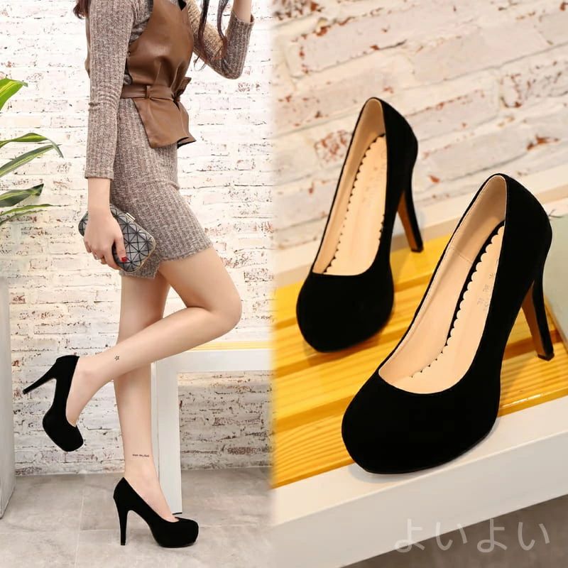 【送料無料】22.5~28 ピンヒール パンプス レディース 美脚 シンプル ストーム ハイヒール ヒール コンフォート 大きいサイズ 細いヒール(4.0)