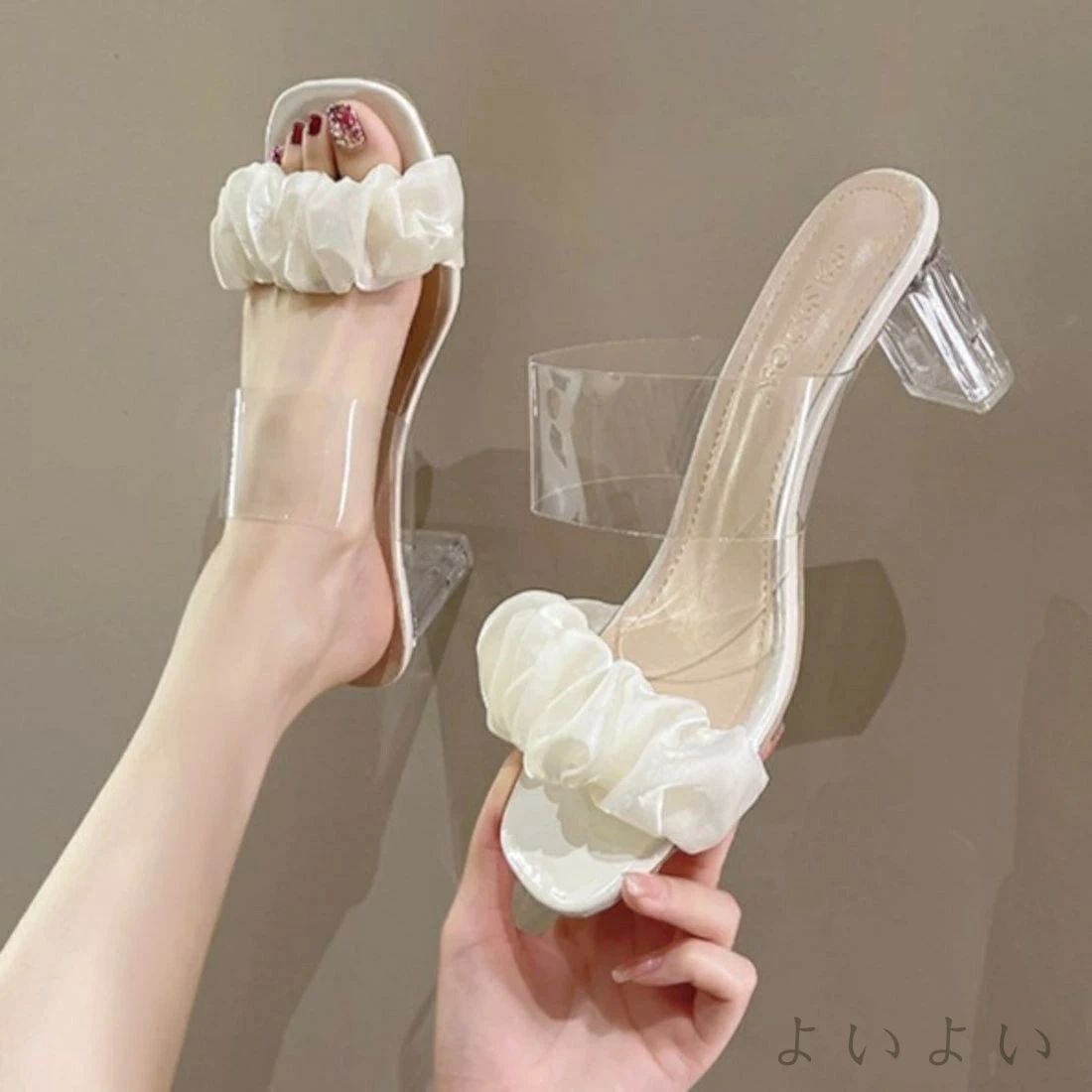 【送料無料】足元にさりげない個性を添えてくれるミュールサンダル 靴 スクエアトップ 抜け感 おしゃれ 華やか 上品 パーティー セレモニー