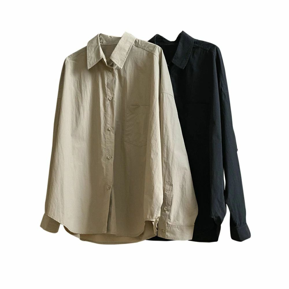 シャツ長袖シャツレディース無地シャ...