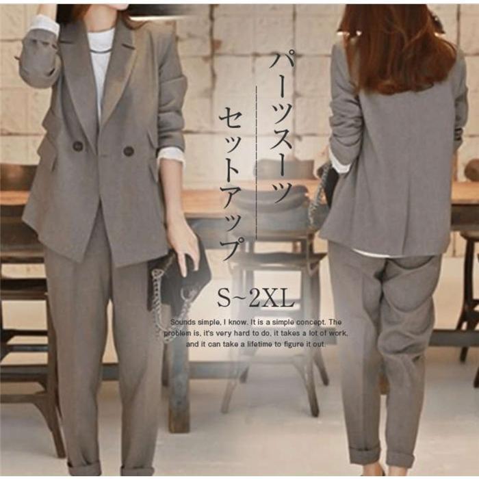 セットアップ レディース 40代 カジュアル ジャケット 入学式 スーツ 母 パンツスーツ 卒業式 スーツ ママ オフィス カジュアル フォーマル