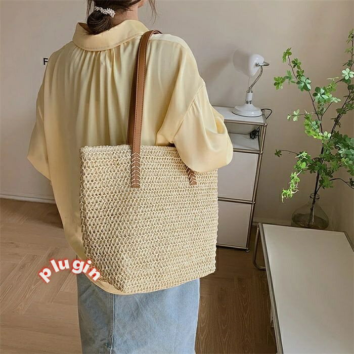肩背型 - かごバッグ レディース カゴバッグ トートバッグ トート 大容量 春 夏 大きめトートバッグ 大きめ 肩掛けバッグ 肩掛け 肩がけ a4 鞄 かばん 手提げ カジュアル おしゃれ かわいい 軽量 軽い 母の日 プレゼント 無地
