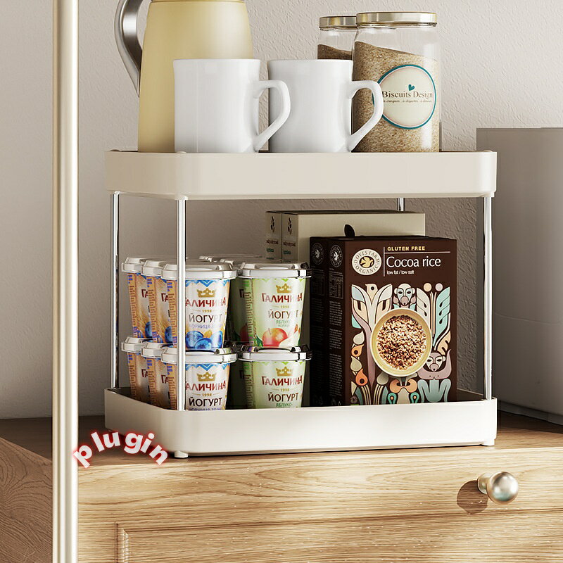 【期間限定ポイント15倍】二段式水切りカップラック 卓上収納 トレイ付き ダイニングテーブル設置 家庭用ティーカップ・マグカップホルダー 滑り止め付き おしゃれ 2