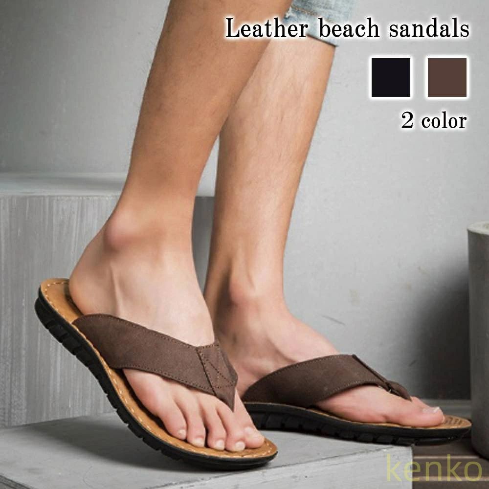 【送料無料】サンダル メンズ レザービーチサンダル スリッパ 防寒 コンフォートサンダル 黒 春 シャワーサンダル おしゃれ 冬 スポーツサンダル 大きいサイズ 人気 サボサンダル ビーチサ?