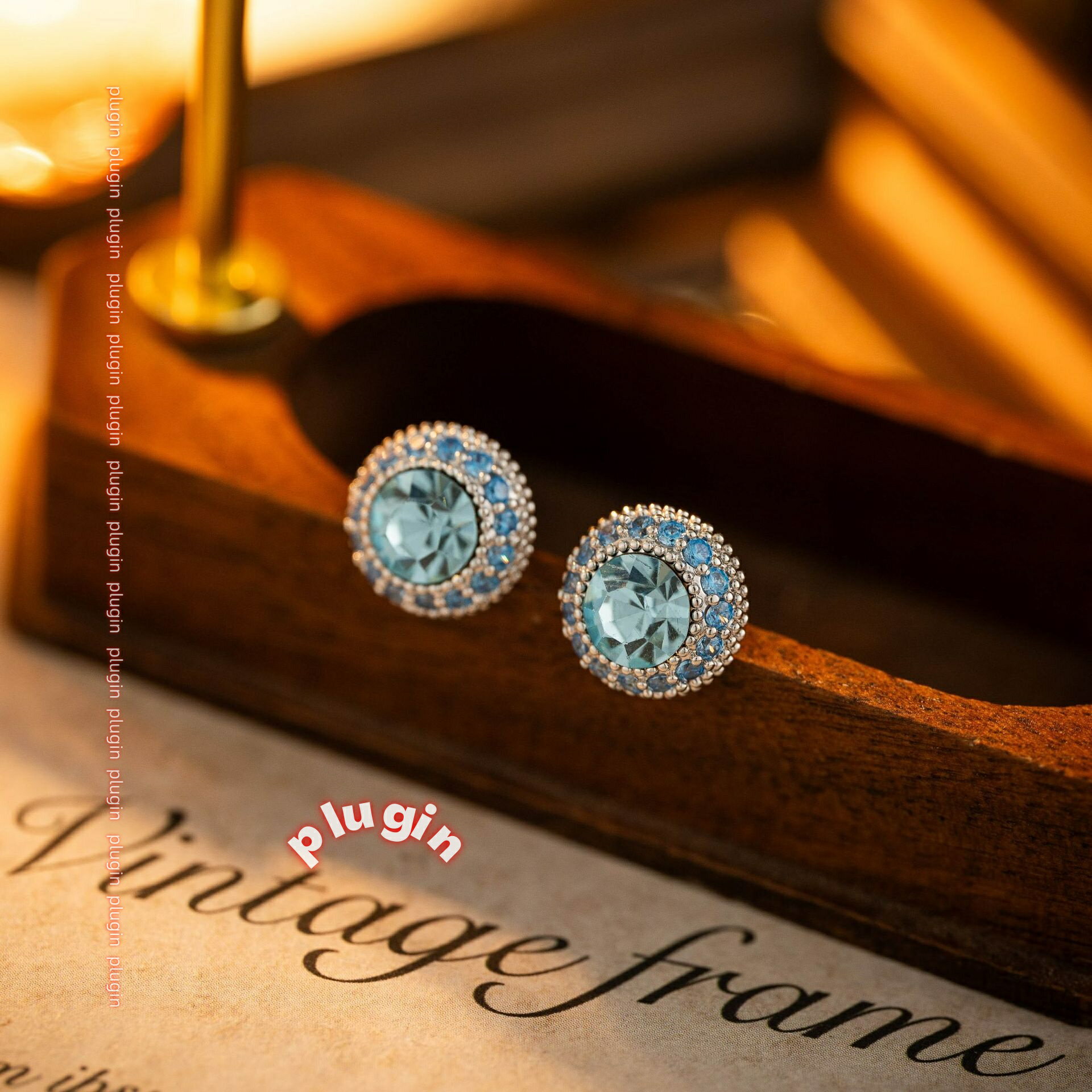 绿松石 - 【ポイント8倍】女性用新しいスタイルシーブルージルコン小さなイヤリング人気のおしゃれな気質ハイエンドの軽い高級スタイルイヤリングとイヤリング