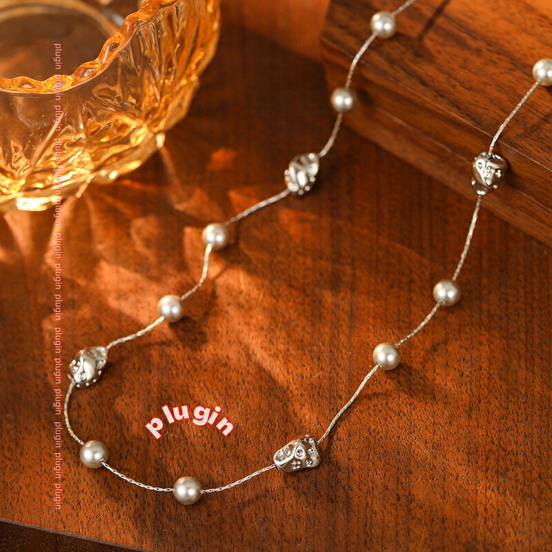 其它 - 【ポイント8倍】おしゃれ カスミソウ パール ライト ラグジュアリー ネックレス 不規則パール 万能 高級 ファッション 通勤 デザイン 鎖骨チェーン