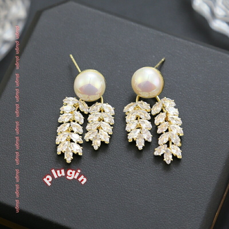 【ポイント3倍】【送料無料】ニュージルコン ウィート ピアス シルバー ニードル 高度なデザイン ピアス フレンチ ファッション エレガント ピアス 女性用《