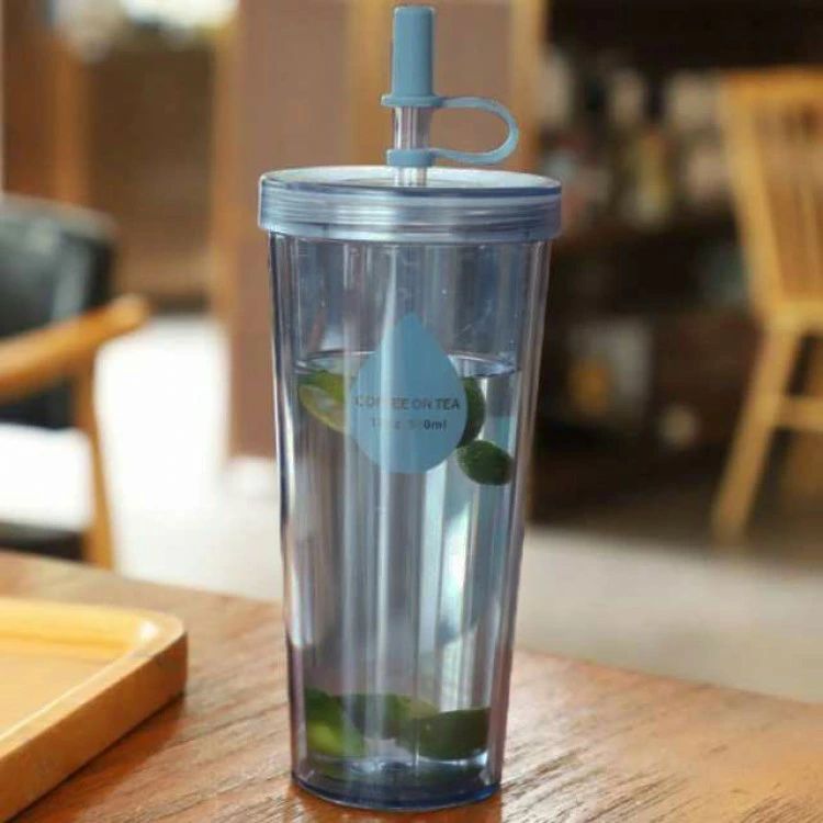 おしゃれ タンブラー ウォーターボトル ボトル 軽い 蓋付き 漏れない ストローカバー付き 大容量 透明 ストロー付きタンブラー 2層構造 マグカップ コップ 女の子 ク オシャレ 高校生