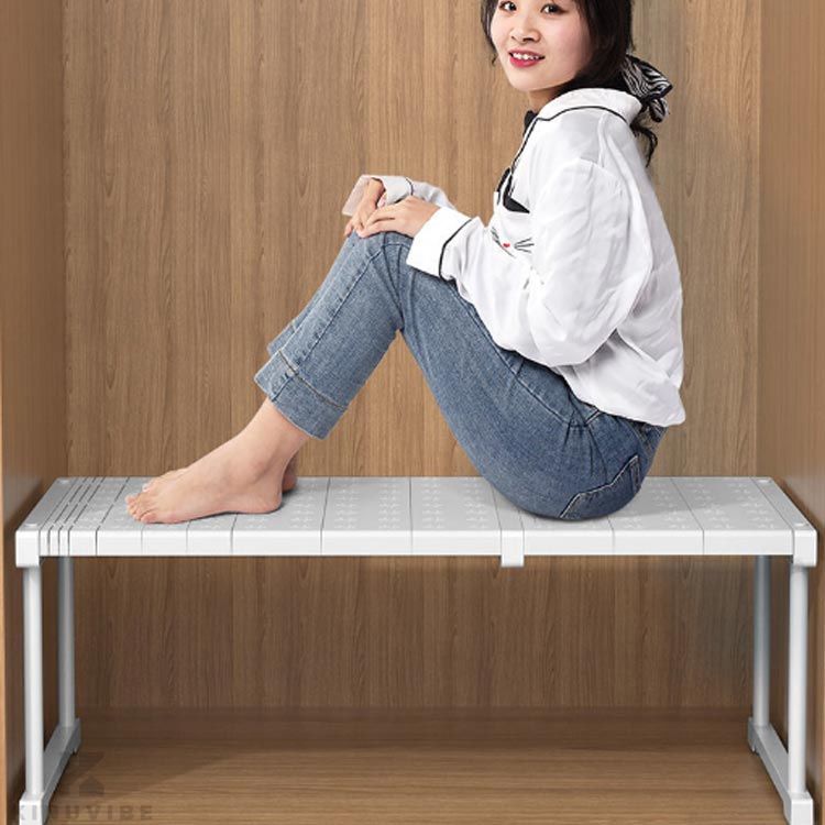 クローゼット 収納ラック シンク下ラック 強力 キッチン 収納 ラック シンク下 押し入れ収納 伸縮ラック 押し入れ棚 収納棚 食器棚 置き型 スライド式 整理棚 重ねる 伸びる棚 ドリル不要 ランドリー収納 洗面下フリーラック 2