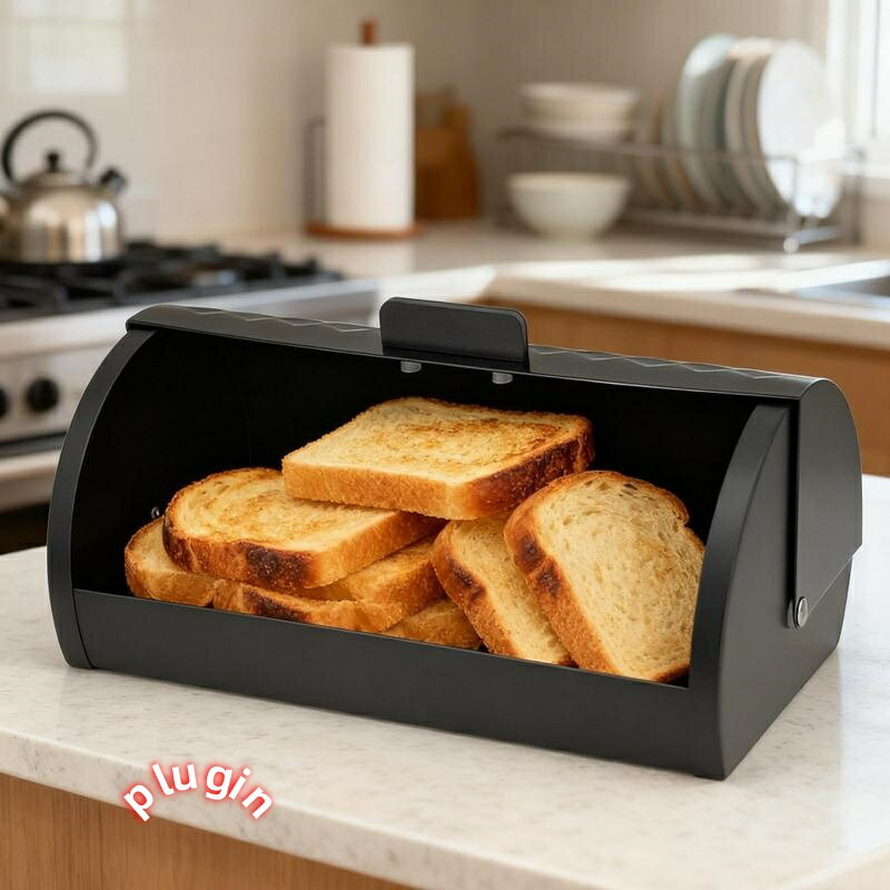 パン収納容器 ステンレス製耐摩耗性 ロールトップ開閉 菓子保存 多目的オーガナイザー カウンター対応 空間節約 ベーカリーに適用 36cmx21cmx17cm