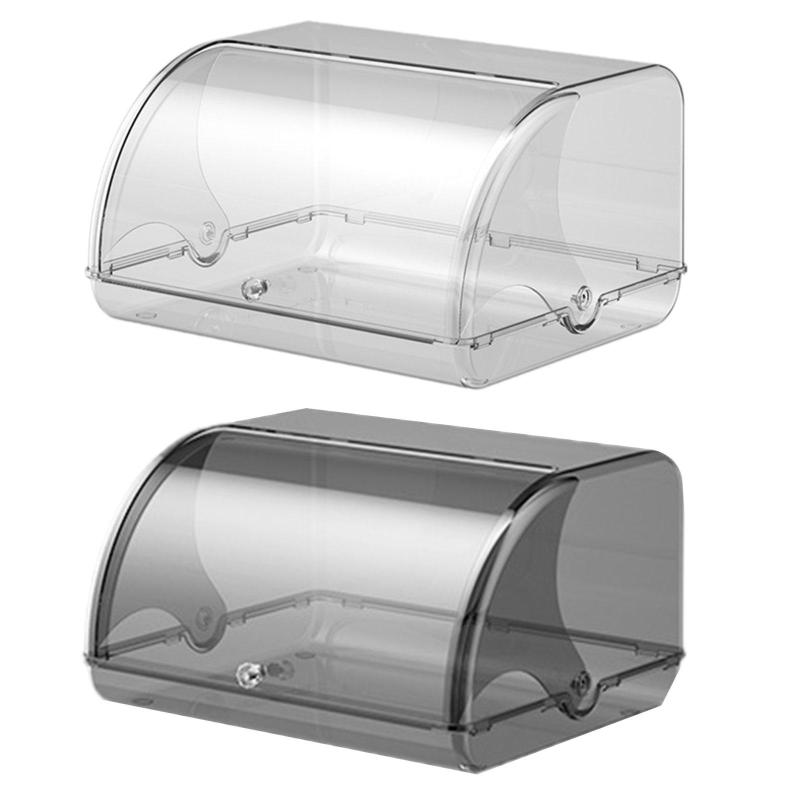 パンオーガナイザー ブレッドボックス パントリー アクリル 多目的 ベーカリー キッチンカウンター 雑貨 ファームハウス ロールアップ蓋付き パンキーパー