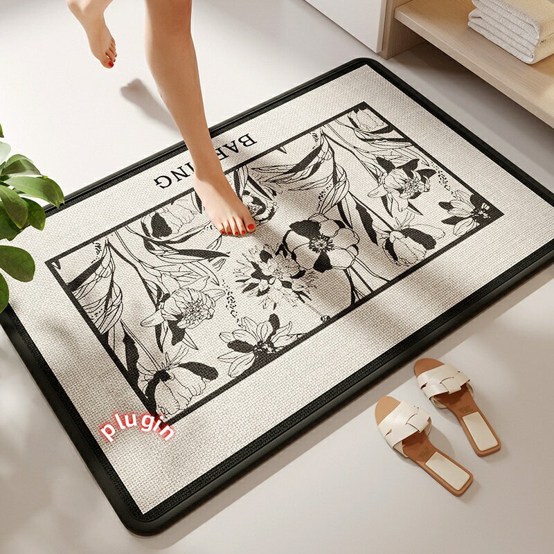 【期間限定ポイント10倍】布製バスマット [柔らかい肌触り][耐久性][強力ノンスリップ][瞬間吸水][急速乾燥] 浴室・トイレ・玄関用