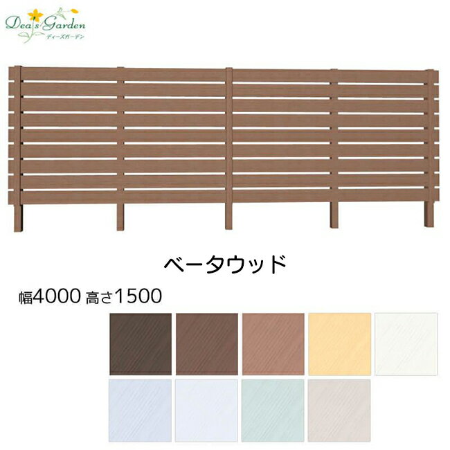 【ポイント2倍】【プレゼント付き】目隠しフェンス 樹脂フェンス 外構 フェンス セット 木目調 アルファウッド W4000×H1500 ディーズガーデン 屋外 DIY おしゃれ 庭 ガーデニング 人工木 送料無料