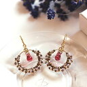 50%プライスダウン商品です♪ ビーズキット アクセサリーキット 手作りサークルピアス グラスサークル (レッド)・ピアス(イヤリング)キット