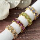 ビーズキット アクセサリーキット 手作り テグス編みキット スキニーストーン・リングキット ビーズ キット ビーズキット リングキット 編みリング 天然石 ルビ...