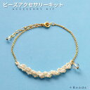 ビーズキット ビーズアクセサリーキット マザーオブパール・ブレスレットキット(針と糸付き) マザーオブパール クリスタル ビーズステッチ キット