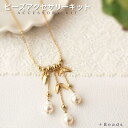 ビーズキット ビーズアクセサリーキット 淡水パール シンプルペンダント ビーズキット ゆきだるま・ネックレスキット 大人 クラシカル セレモニー ビーズキット ...
