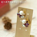 ビーズキット ビーズアクセサリーキット 手作りピアス(イヤリング)キット クリスタルダークレッド・ピアス(イヤリング)キット