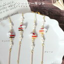 ビーズアクセサリーキット ビーズキット 苺ショート・グラスコードキット 手作りキット ビーズ グラス コード キット スィーツ お菓子 ケーキ 手作りアクセサリ...