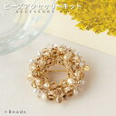 【P2倍中!】ビーズアクセサリー キット【送料無料】 シャンパンゴールド・ブローチキット ビーズ ブローチ ビーズ 大人 クリスマス ブローチ 手作り キット ...