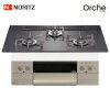 N3WU4PWASQSTESC-13A 都市ガス用 ノーリツビルトインコンロ Orche(オルシェ) フラット 75cmタイプ ブラックパールガラストップ