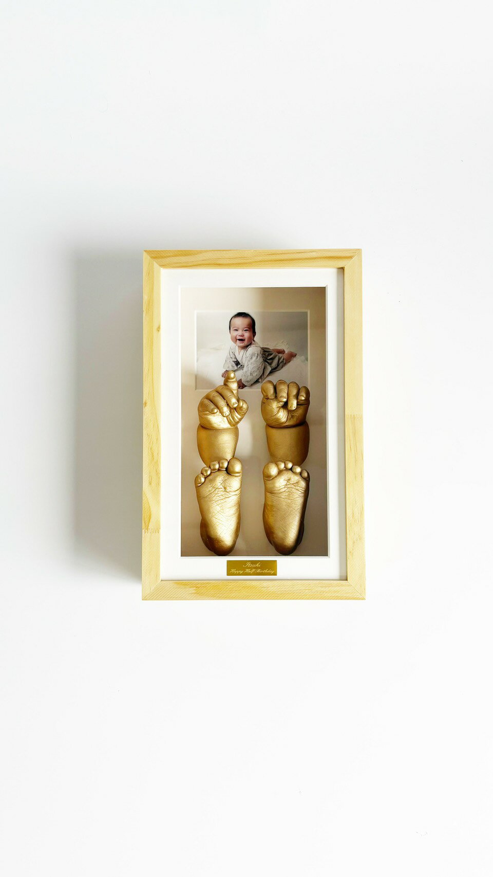 【大阪府限定販売】手形 足型 立体 赤ちゃん 硬石膏 新生児 出産記念 プレゼント用 記念品 ハーフバー..