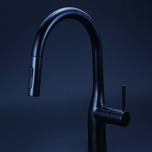 KM6071ECM5 KVK センサー水栓 引き出し式 シングルレバー キッチン混合栓 マットブラック （給湯制限機能付） スワン型 一般地用