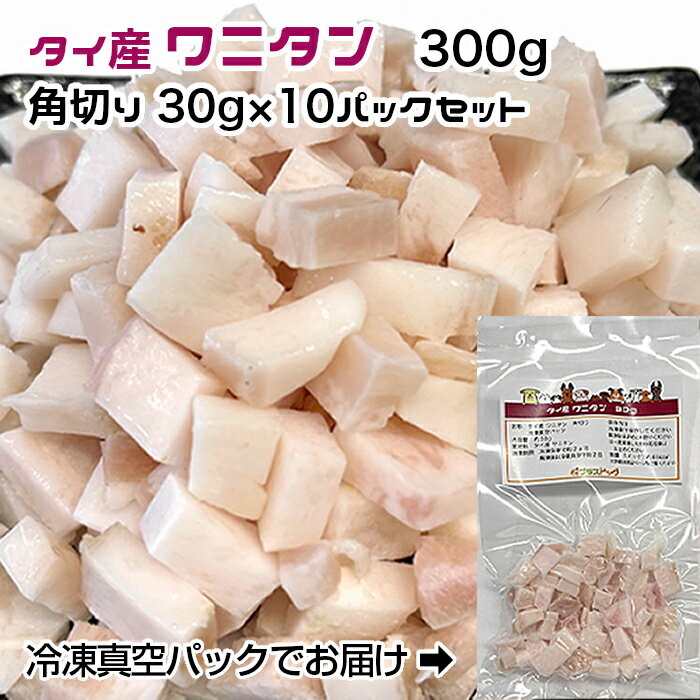 【愛犬・猫用】タイ産 ワニタン　300g　角切り30g×10パック　冷凍真空パック【クール便発送】ペット　ドッグフード　手作りごはん素材のサムネイル